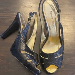 Enzo Angiolini 6 worn once Black Textured Heels